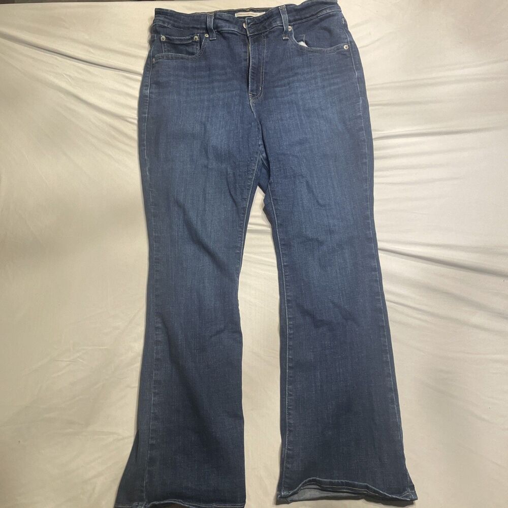 Levi's 725 High Rise Bootcut Women's Blue Dark Wash Denim Jeans size W32